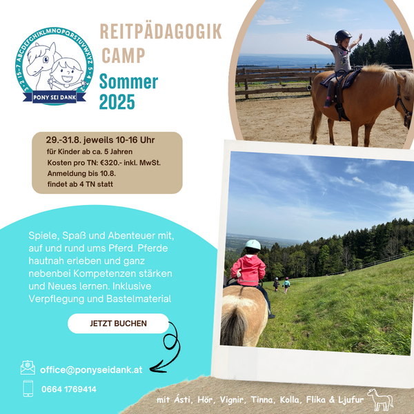 Infoblatt zum Camp für Reitpädagik - Sommer 2025